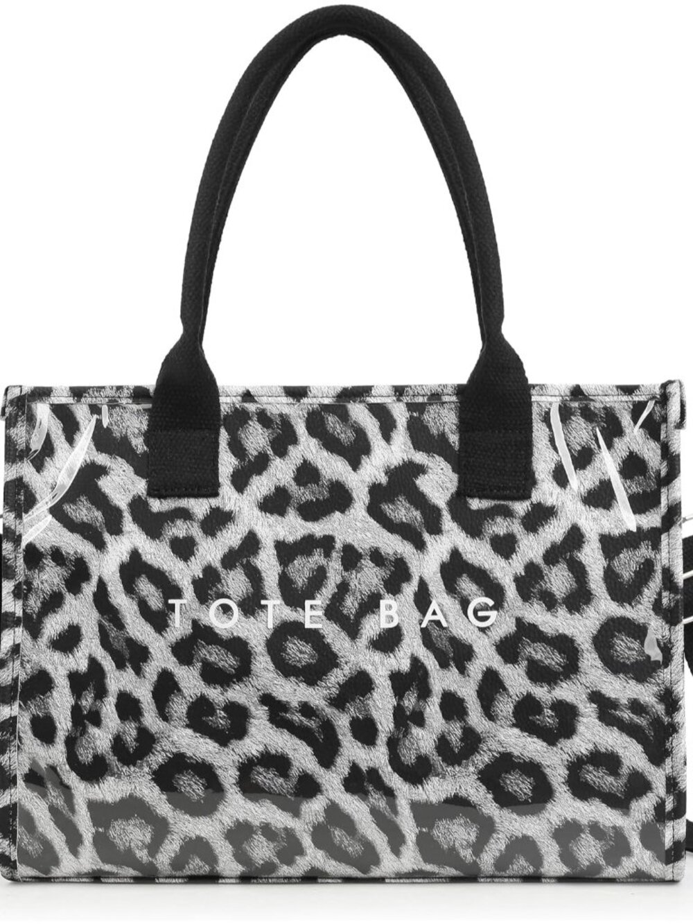 PVC Tote Bag for Women Large Letters Print Hobo Handbags Kraft Paper Shoulder Ba